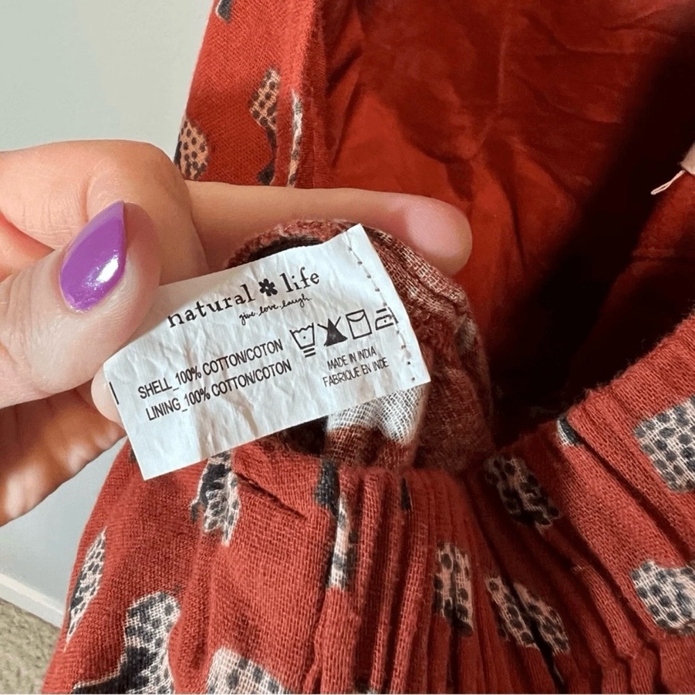 NATURAL LIFE Terracotta Patterned Jumpsuit - Picture 7 of 9